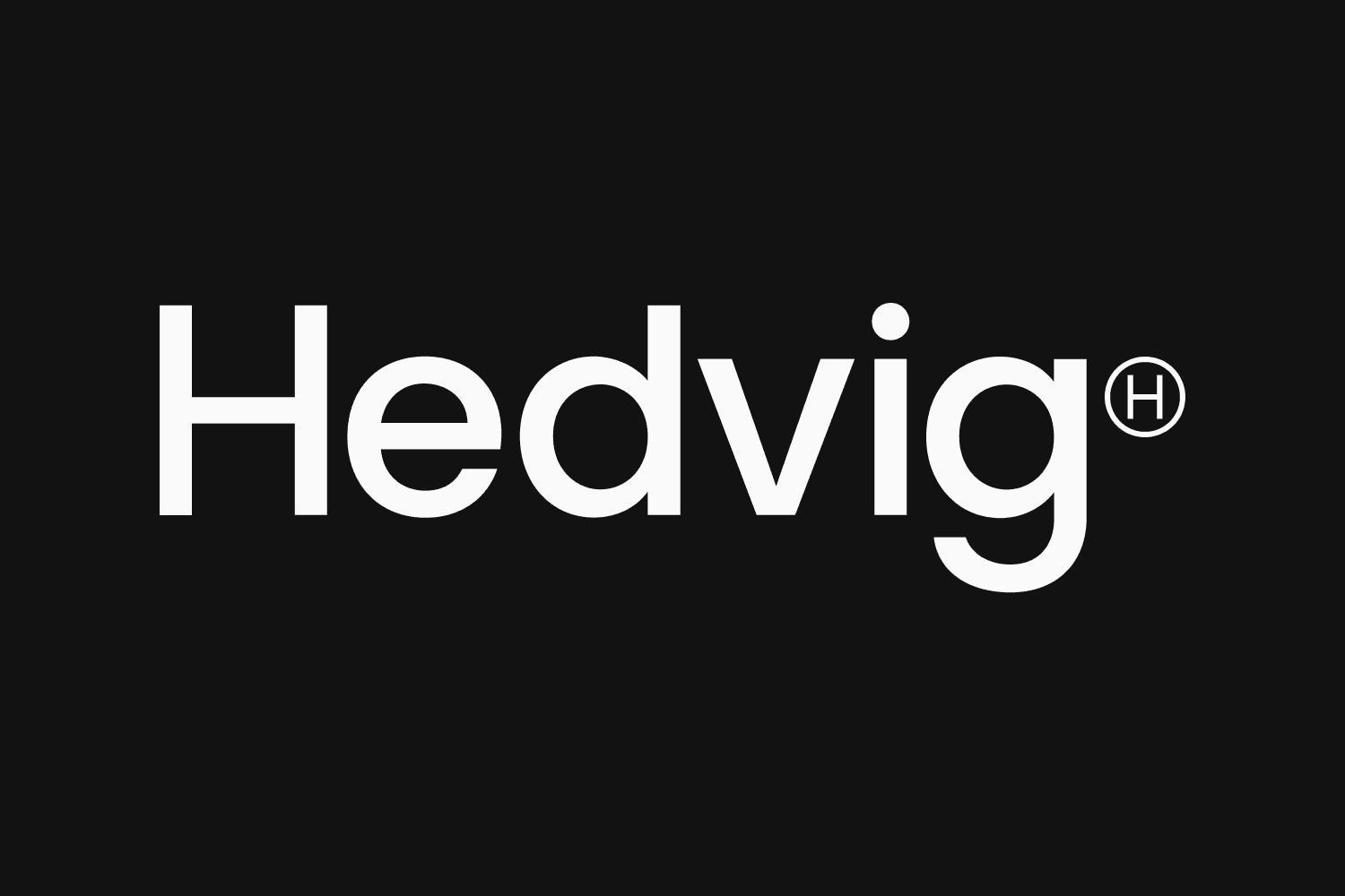 Hedvigs logotyp på mörk bakgrund